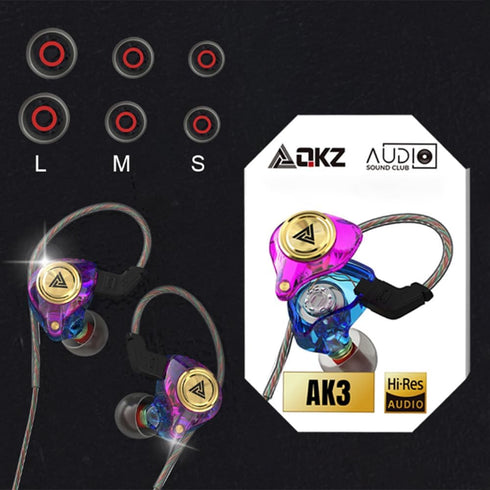 Wired Gaming Earbuds, Ak3file in Ear Monitors, Deep Bass Sound Wired Earbuds, HiFi in Ear Headphones with 1DD 10mm