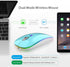 TENMOS Wireless Bluetooth Mouse, LED Slim Dual Mode (Bluetooth 5.1 + USB) 2.4GHz Rechargeable Silent Bluetooth Wireless