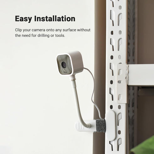 Holicfun Flexible Clip Mount with 15cm Gooseneck for Indoor and Outdoor Security Cameras, Compatible with Ring, Blink, Eufy, Google Nest, Wyze, Arlo, Simplisafe and Other Cameras - White
