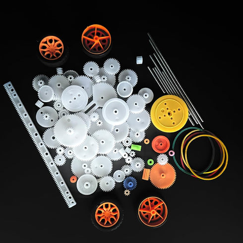 URIMPAVIDO 82PCS Set 0.5 Set Plastic Gears Motor Gear Accessories for DC Motor DIY Model Toys RC Car Robot Gear