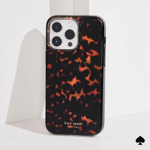 kate spade new york iPhone 15 Pro Case - Tortoiseshell, Compatible with MagSafe