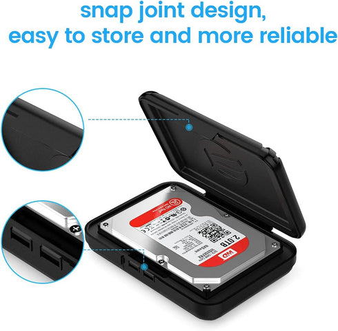 ORICO Hard Drive Case, 3.5 inch HDD Storage Carrying Case, Anti-Static and Shockproof for External Hard Drives