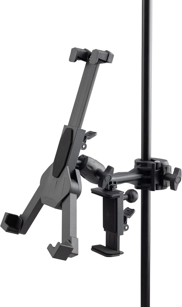 On-Stage TCM1500 Tablet/Smartphone Holder, Clamp Mount, Nonslip Padding, Adjustable Angle for Tablets and Smartphones
