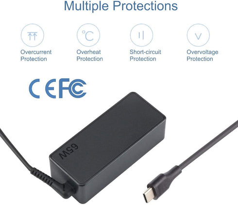 Replacement 65w USB C Laptop Charger for Lenovo ThinkPad/Chromebook/Yoga