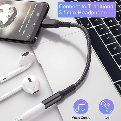 Elebase USB Type C to 3.5mm Adapter,1/8 Inch Headphone Jack Audio Aux Converter for Samsung Galaxy Z Fold Flip,S22 S23 S24,Note 10 20,Tab,iPhone 15,iPad 10th Pro Air 4 4th 5 5th Mini 6 6th,Generation