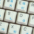 4Keyboard Korean Keyboard Labels Layout ON Transparent (Clear) Background with Black, Blue, Green,
