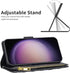 Asuwish Wallet Case for Samsung Galaxy S23 Plus 5G - Leather Flip, Tempered Glass Protector, Credit Card Holder, Black.