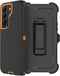 Samsung Galaxy S22 Heavy Duty Case with Belt Clip Holster, Rugged Shockproof Cover & 2X Screen Protectors (Orange)