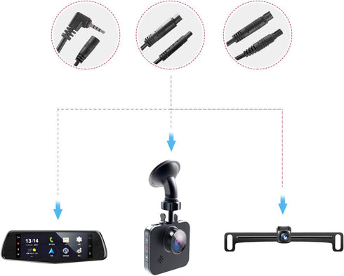 Pixelman 2.5mm Male to Female Backup Camera Extension Cable, 10ft for Dash Cam, Car, SUV, Truck