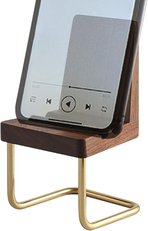 Generic Wooden Phone Stand Small Chair Desk Holder, Compact Mobile Support Mount, Cute Tabletop Decoration, Portable