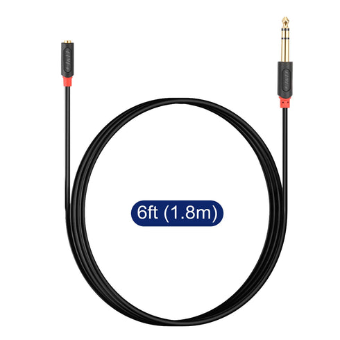 J&D 3.5mm to 1/4 Headphone Adapter Cable - Gold Plated Audiowave Series for Mixer, Guitar, Piano