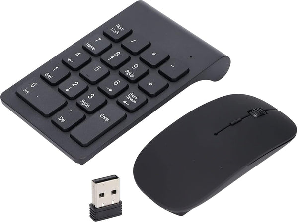 SUNGOOYUE Number Pad, Plug and Play 2.4GHz Wireless Technology, 1200 DPI Mouse Combo, Black