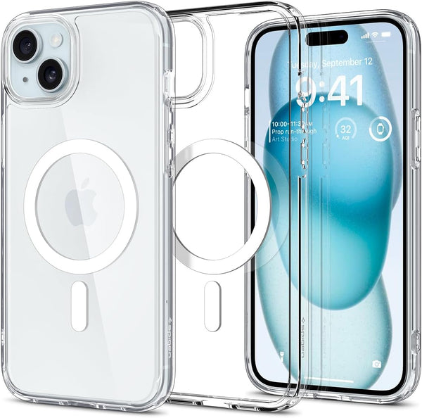 Spigen iPhone 15 Plus Case - Magnetic Ultra Hybrid MagFit, Military-Grade Protection, Anti-Yellowing, MagSafe