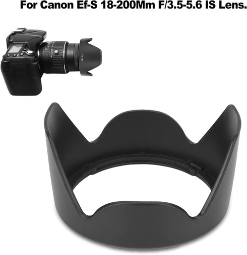 Lens Hood, Tulip Flower Lens Hood for EF-S 18-200mm f/3.5-5.6 is Lens, EW-78D ABS Mount Replacement