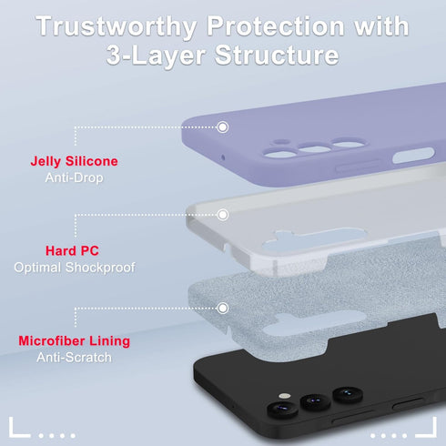 Samsung Galaxy A15 5G Case, Silicone Phone Case with 1 Screen Protector, Full Body Shockproof Slim Cover