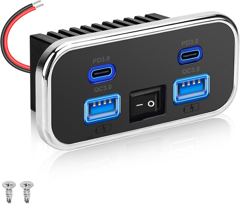 Linkstyle RV USB Outlet, 76W Dual 18W USB-A & Dual 20W PD3.0