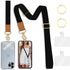 Phone Lanyard Crossbody Wrist Strap, Black Cell Phone Lanyards for Neck, Adjustable Cute Phone Strap for Car Keys,