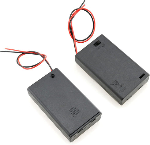 E-outstanding 4PCS AAA Battery Case Holder, 3 Slots x 1.5V with ON/Off Switch and Wire Leads