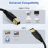 10ft, 2.0 3/4 10 USB C Printer Cable High-Speed USB C to USB B Cord for MacBook Pro/Air, Thunderbolt Laptop to HP