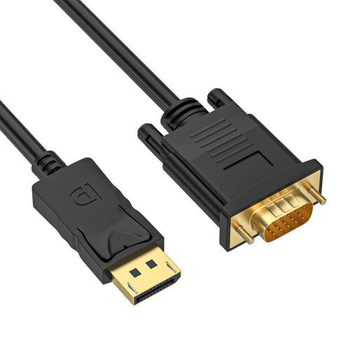 DisplayPort to VGA Adapter (in) DP to VGA Cable Male to Male Gold-Plated for Computer, Laptop, Monitor, TV, Projector