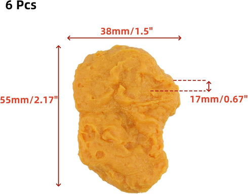 6 Pcs Artificial Chicken Nuggets, Realistic Fake Food Prop PVC Model Fake Fried Chicken Chunks for Restaurant, Kitchen