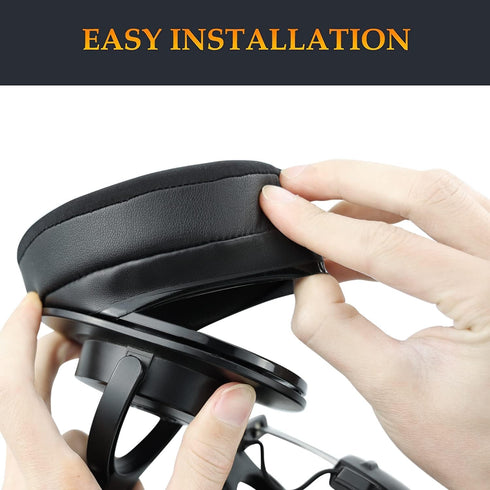 SOULWIT Cooling Gel Earpads for Audio-Technica ATH M50X/M40X, HyperX Cloud, SteelSeries Arctis, Black