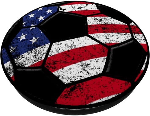 Soccer USA Flag Player Christmas Birthday Gift PopSockets PopGrip: Swappable Grip for Phones & Tablets PopSockets Standard PopGrip