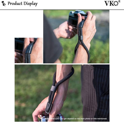 Soft Camera Wrist Strap - Rope Hand Strap for Point-and-Shoot, Mirrorless, Small Cameras (Black)