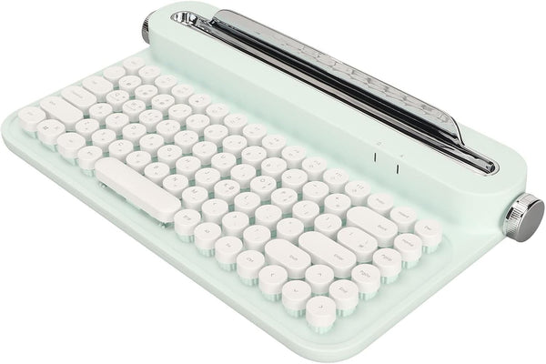 Dpofirs Retro Typewriter Keyboard, 86 Keys Vintage Bluetooth Keyboard, Portable with Integrated Stand for Windows,