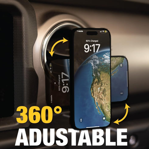 DEWALT Car Phone Magnetic Mount - Reinforced Magnetic Vent Mount - Phone Holder for Car Vent Clip