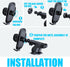 3 in 1 Car Phone Holder, Universal Dashboard Windshield Air Vent Mount, Suction Cup & Clip, Hands-Free for iPhone
