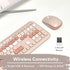 X9 Colorful Wireless Keyboard and Mouse Combo - 2.4Ghz - Cute Set for PC and Chrome (110 Keys, 18 Shortcuts, Brown)