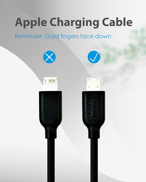 Gigastone 3ft Charging Cable for Apple Lightning Devices, 12W Fast Charge, Black, 5-Pack, iPhone & iPad Compatible.