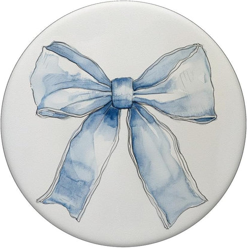 Watercolor Bow || Coquette || Aesthetic Baby Blue Bow PopSockets Standard PopGrip