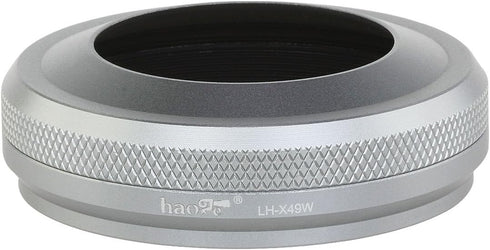 Haoge LH-X49W 2in1 All Metal Ultra-thin Lens Hood with Adapter Ring Set for Fuji X100 Series & FinePix X70 Silver
