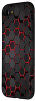 iPhone SE (2020) / 7 / 8 Cool Red and Black Geometric Hexagon CellPhone Phone Case