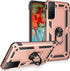 Samsung Galaxy S21 Plus Case 5G Military Grade Heavy Duty Armor Shockproof with Metal Rotating Ring Kickstand (Rose