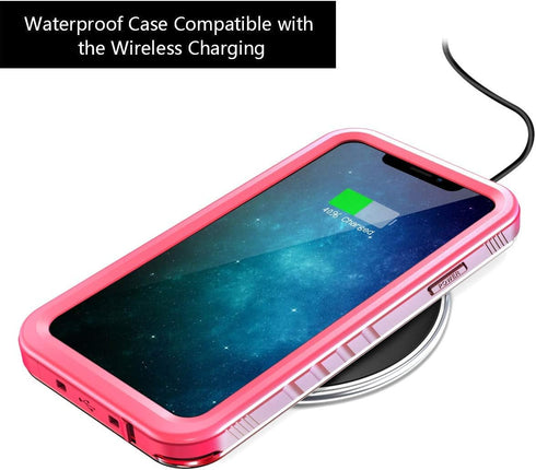Cozycase Waterproof iPhone 11 Case with Built-in Screen Protector, Full-Body Rugged Bumper Cover, Shockproof (Pink)