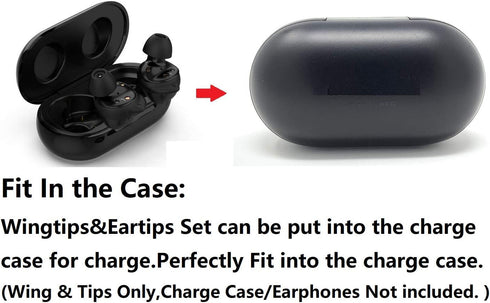 JNSA 12 PCS Medium Size Wingtips and Ear Tips Compatible with Galaxy Buds Plus, 3 Pairs Silicone Eartips and Wing Tips,