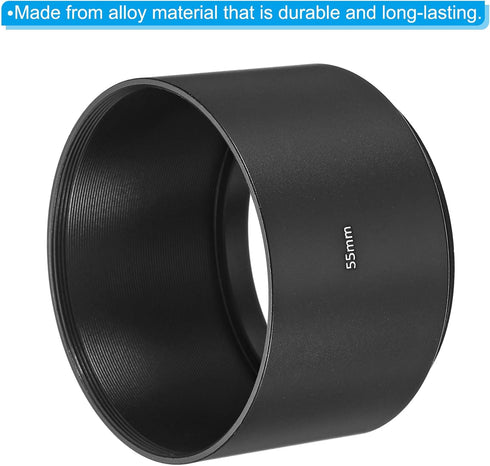 PATIKIL 55mm Lens Hood - Long Focus Frosted Surface Anti-reflective Hood with Cleaning Cloth for Nikon, Fujifilm