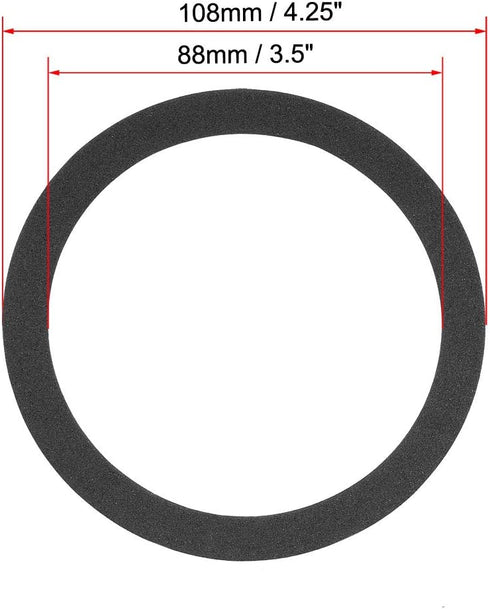uxcell Black 4 Inch EVA Foam Speaker Edge Surround Rings | Replacement Parts for Speaker Repair or DIY | 2Pcs