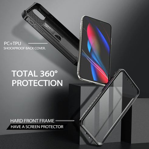 Dexnor iPhone 11 Case, Heavy Duty Military Grade Protection with Built-in Screen Protector and Kickstand, 6.1 inch