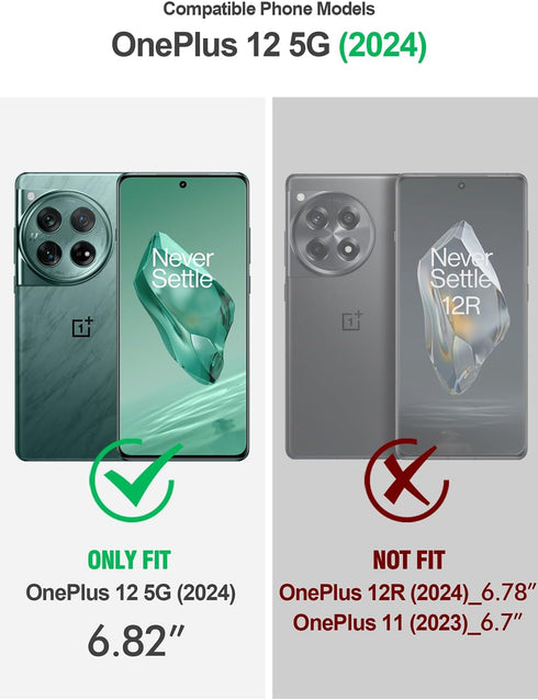 Poetic Revolution Case Compatible with OnePlus 12 5G (2024), Built-in Screen Protector ?Work with Fingerprint ID?, Full Body Rugged Shockproof Protective Cover Case with Kickstand, Black