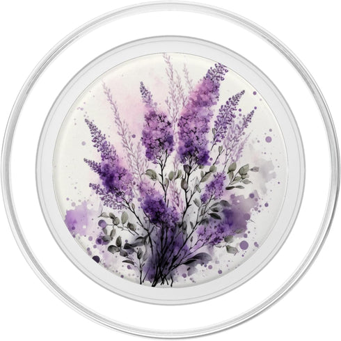 PopSockets PopGrip for MagSafe, Purple Lavender Botanical Watercolor Blossom Flowery