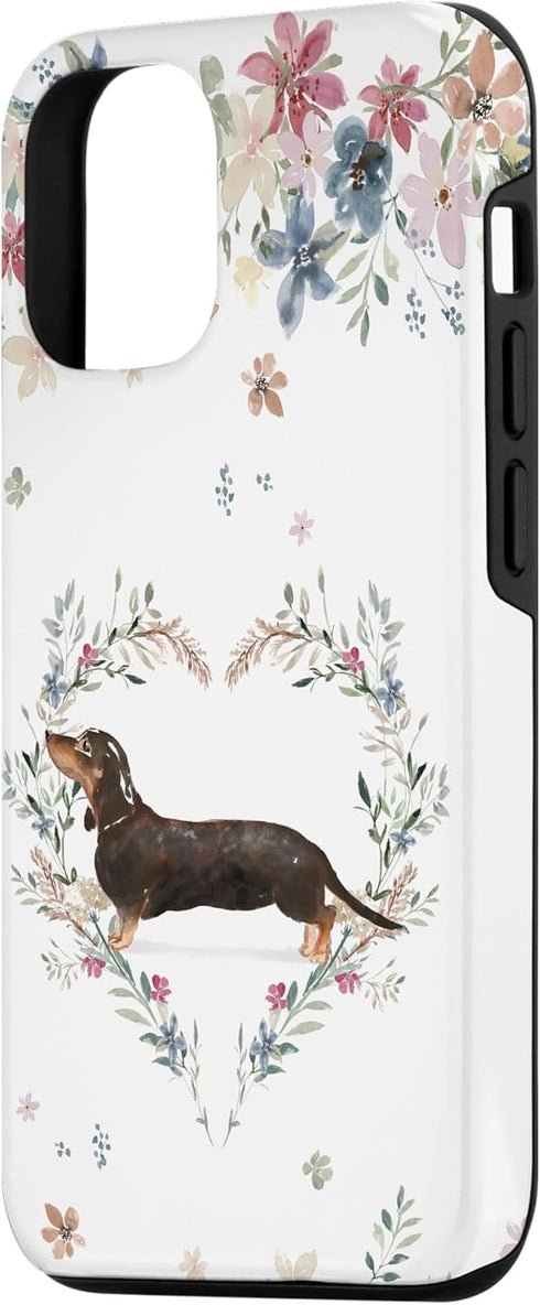 iPhone 14 Pro Dachshund Watercolor Illustrated Art Phone Case