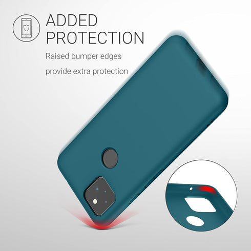 kwmobile Case for Google Pixel 5a 5G, Soft Slim Protective TPU Silicone Cover in Teal Matte