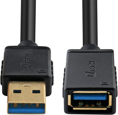 DTECH USB 3.0 Extension Cable, 10ft Type A Male to Female Adapter with Gold Plated Connector, Black, 10 Feet