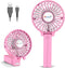 VersionTECH. Mini Handheld Fan, USB Desk Fan, Portable Table Fan with Rechargeable Battery for Travel, Pink
