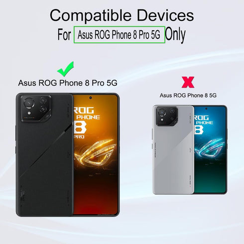 Ibywind 2 Pack Screen Protector For Asus ROG Phone 8 Pro 5G 6.78",9H Hardness Tempered Glass,With 1Pc Camera Lens Protector,1Pc Back Carbon Fiber Film