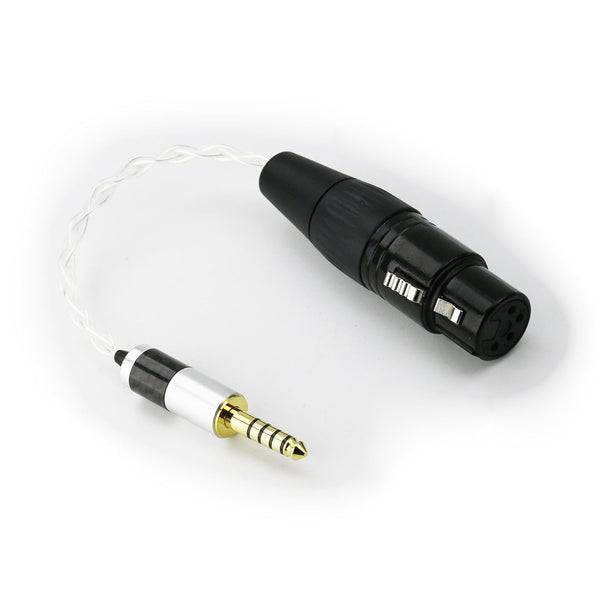 NewFantasia 4.4mm Male to 4-pin XLR Balanced Female Silver Plated Headphone Audio Adapter for Sony WM1A, NW-WM1Z
